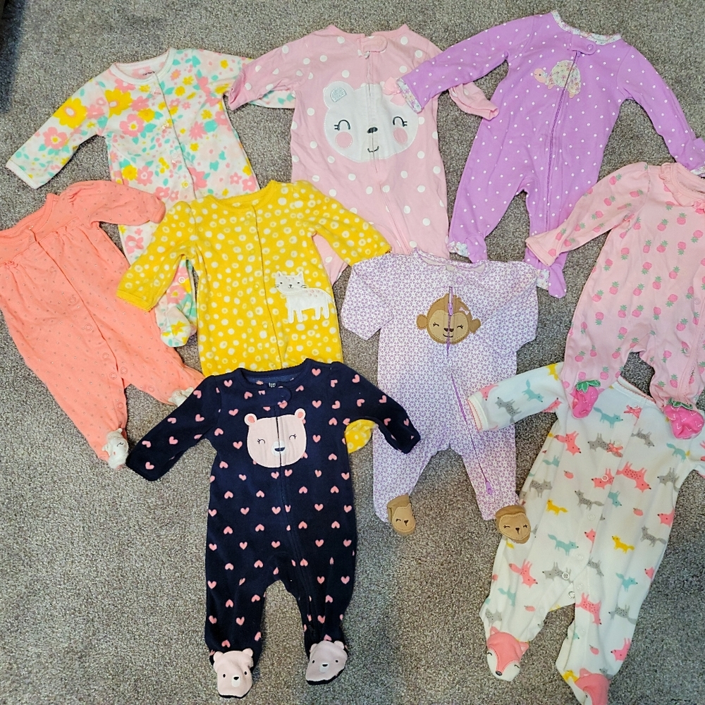 Newborn Baby Girl One-Piece Pajamas